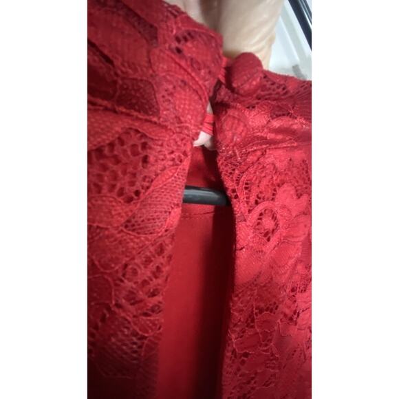 Torrid Sz 3 A Line Lace Overlay Cocktail Formal Pretty Red Party Dress - Picture 14 of 16